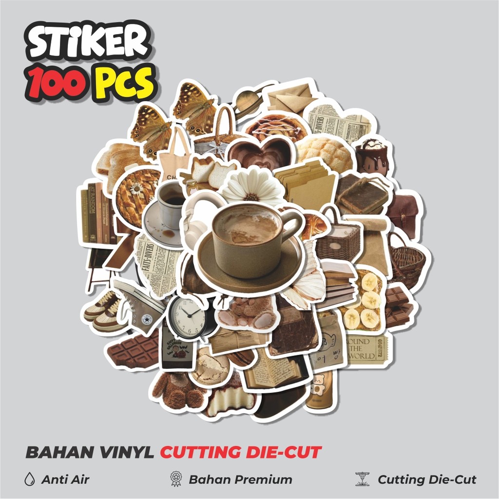 

Terbaru! 50 pcs Stiker INS Style Brown Dekorasi Lucu Kreatif untuk Notebook, Skateboard, HP