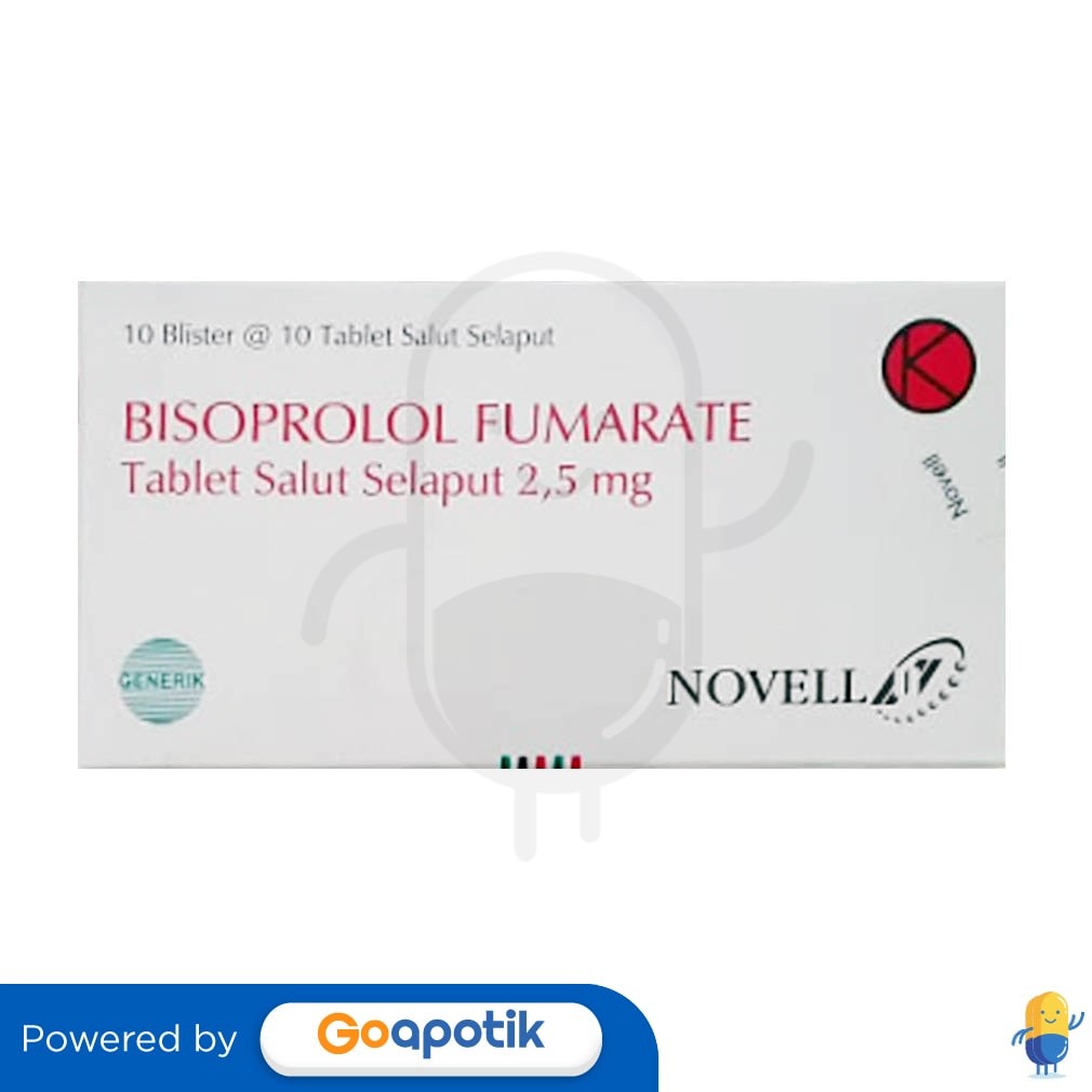 Bisoprolol Novell 2.5 Mg Box 100 Tablet