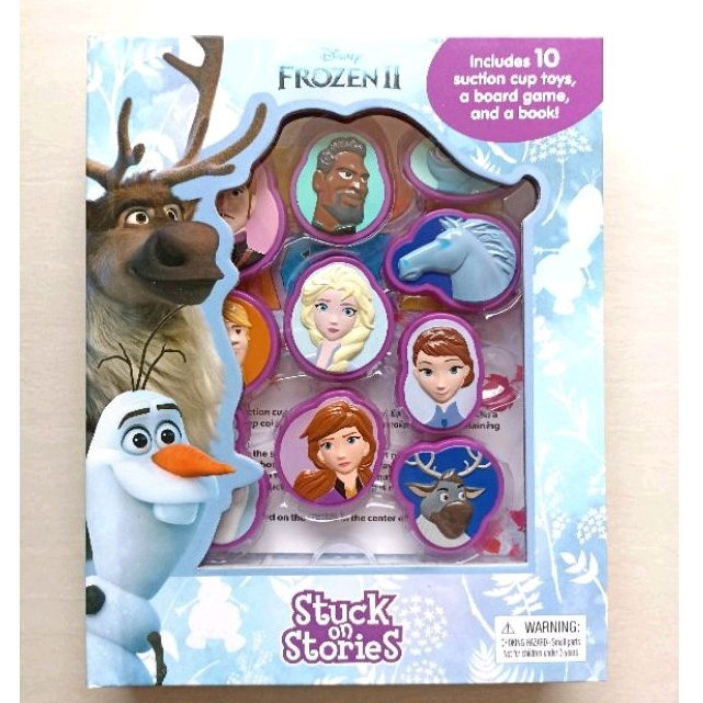 

Disney Frozen II Stuck on Stories (includes 10 suction cup toys, a board game and a book)