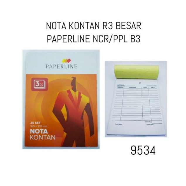 

10 PCS - NOTA KONTAN R3 BESAR PAPERLINE NCR/PPL B3