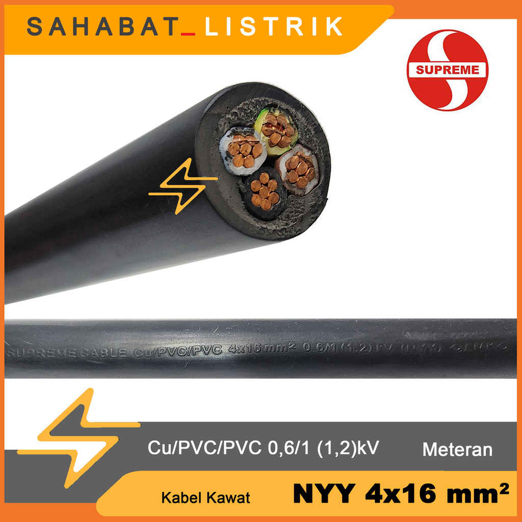 Kabel Listrik SUPREME NYY 4X16 mm / Kabel Tufur 4X16 Per Meter