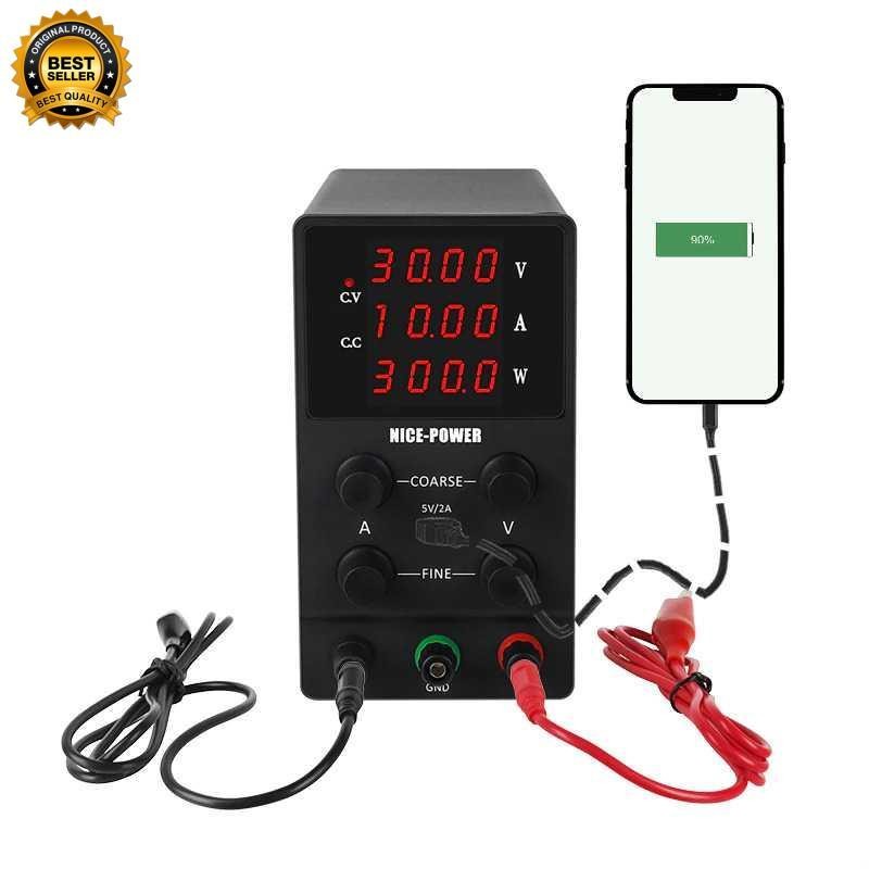 Adaptor Daya Adjustable Power Supply Digital Ajustable Voltage Ampere DC 30V 10A