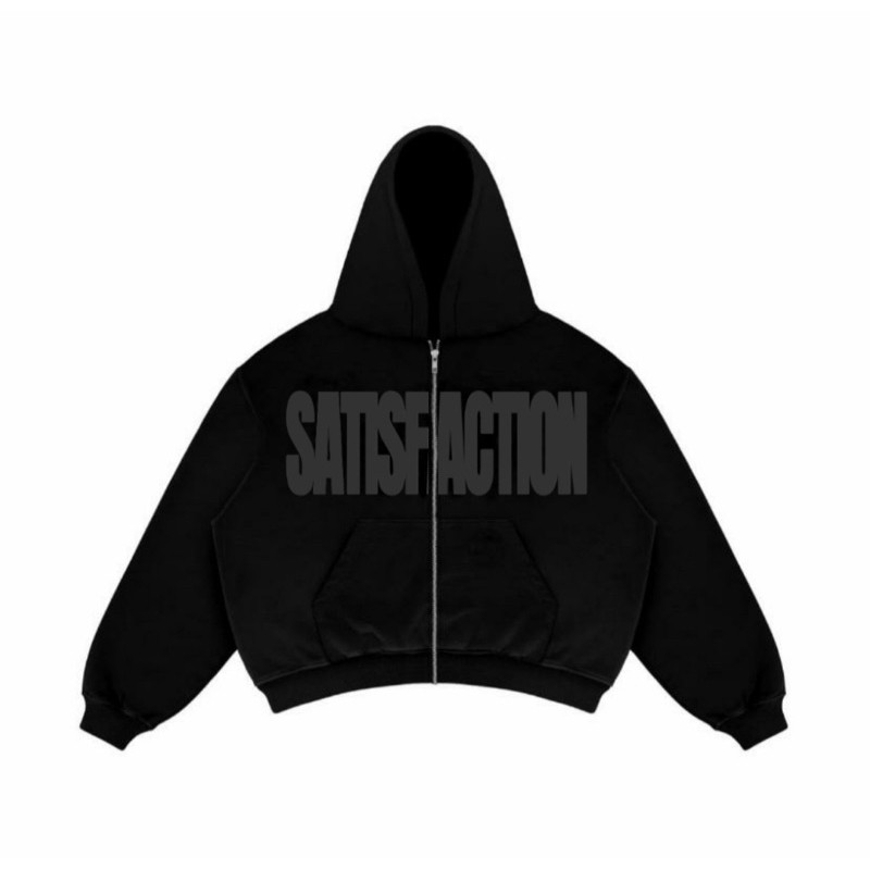 Satisfaction Hoodie Zipper Boxy 375gsm SNPR Black