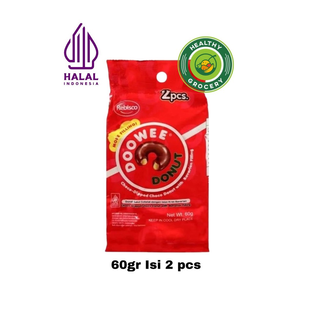 

Dowee Donut Chocolate 60gr Isi 2 pcs ( Merah )