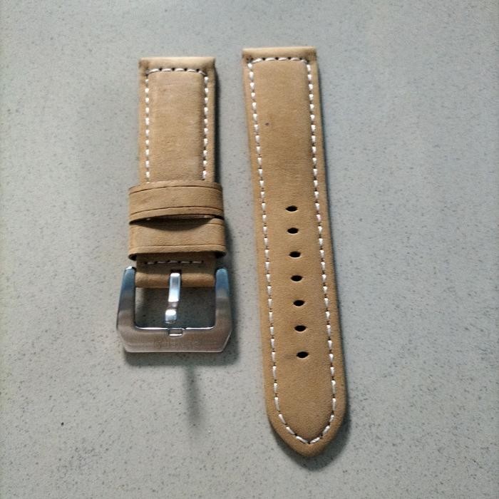 Strap Tali Kulit Jam Tangan Panerai Luminor Ukuran 24mm Original - Cream, 26mm