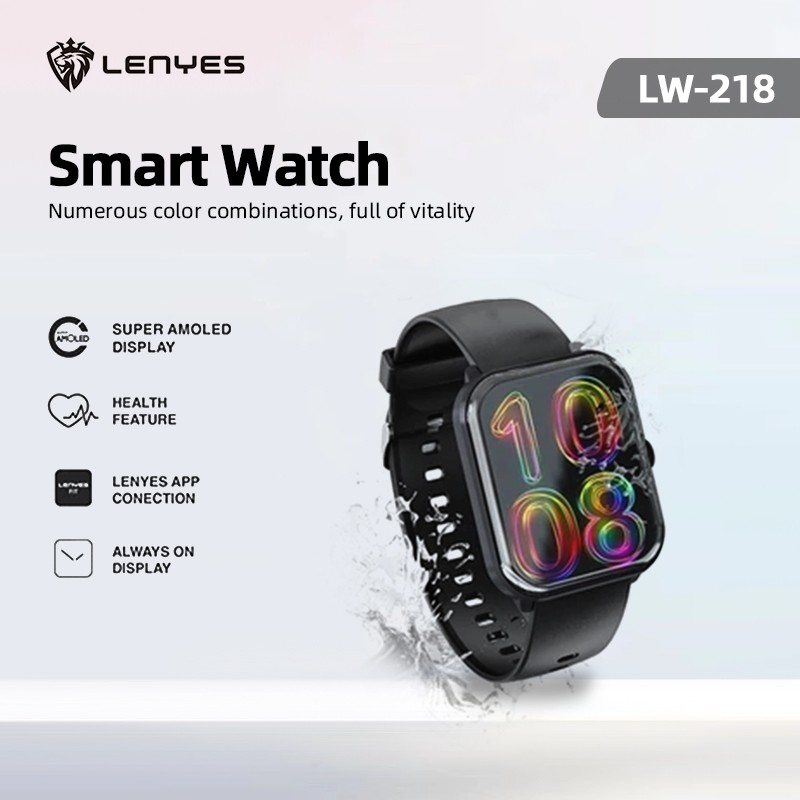 LENYES Smartwatch GPS Pria Jam Tangan Pria Waterproof Renang NFC & 100+ Mode Olahraga