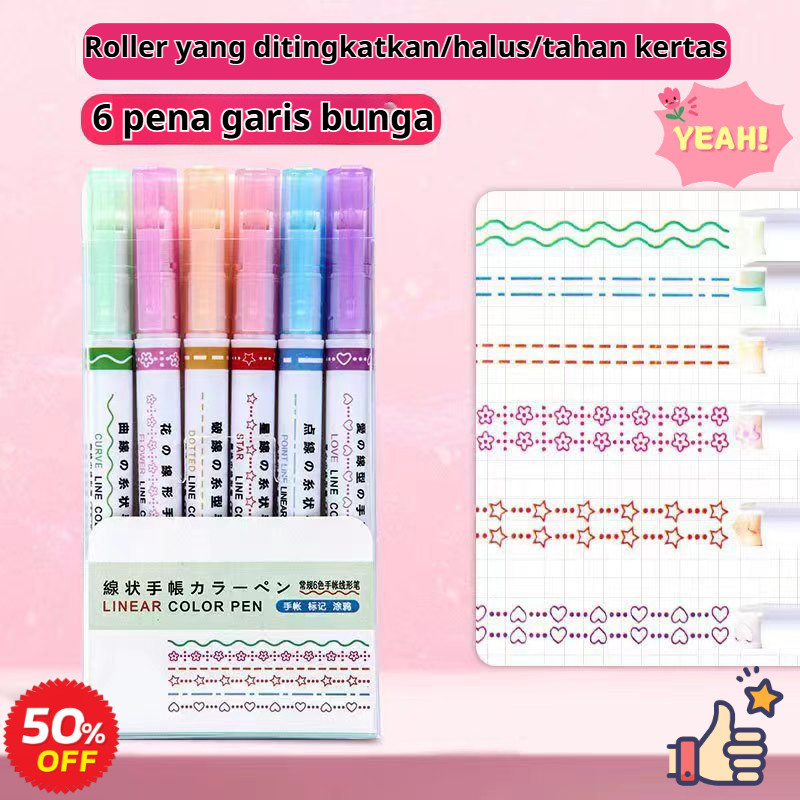 

⚡COD+Free Shipping⚡Artefak jurnal pribadi/Pena lengkung berbentuk bunga tahan air yang dapat dihapus/Beberapa pola kelopak tiga dimensi/Penggunaan ganda untuk buku harian dan lukisan/Anti-luntur dan tidak luntur/Pena warna Stabilo