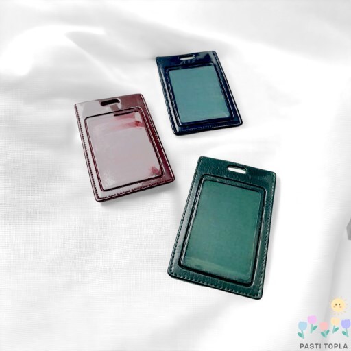 

[PASTI TOPLA] Lanyard ID Card Holder Name Tag Kulit Premium
