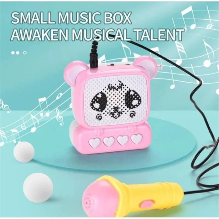 Mainan Mic Karaoke Anak Lucu + Speaker Musik Edukasi Mikrofon TV Mini Suara Jernih & Lampu Kids Toys