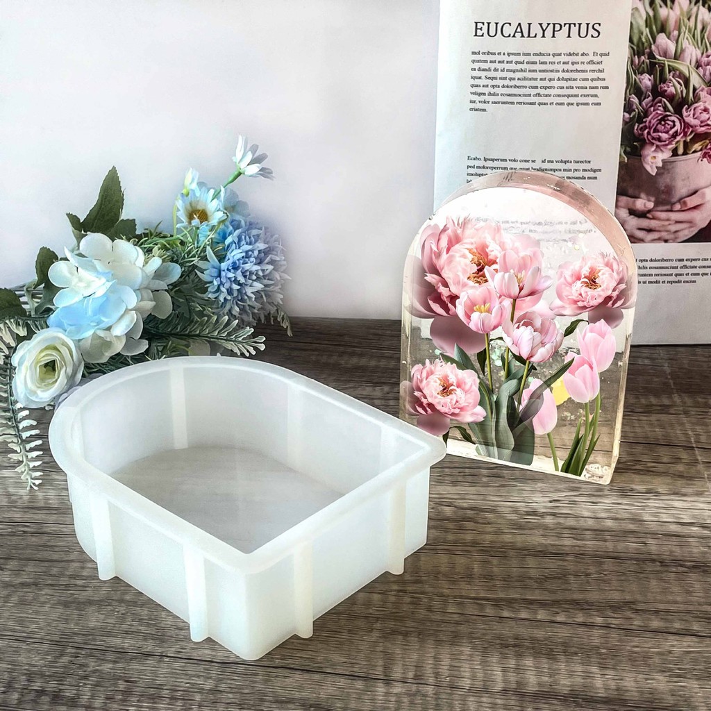 

Large Geometric Mold DIY Specimen Bookcase Ornaments Resin Crystal Drip Glue Silicone Mold Bookend Decoration