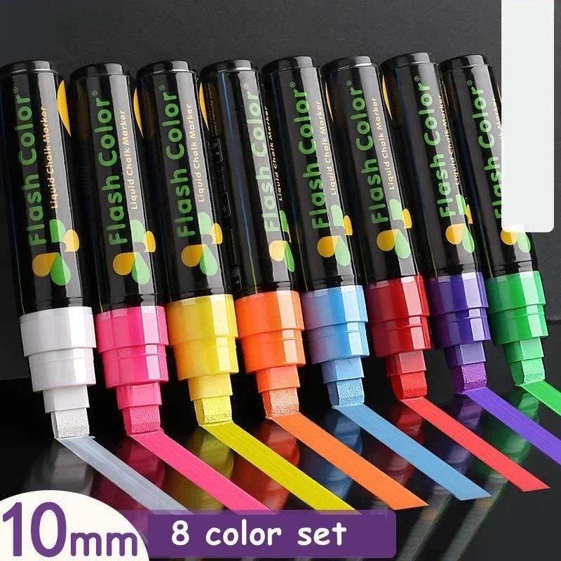 

8 Color/set LED Highlighter Fluorescent Marker Pens Erasable Chalk 5/6/8/10mm Stationery For LED Writing Board Painting Graffit