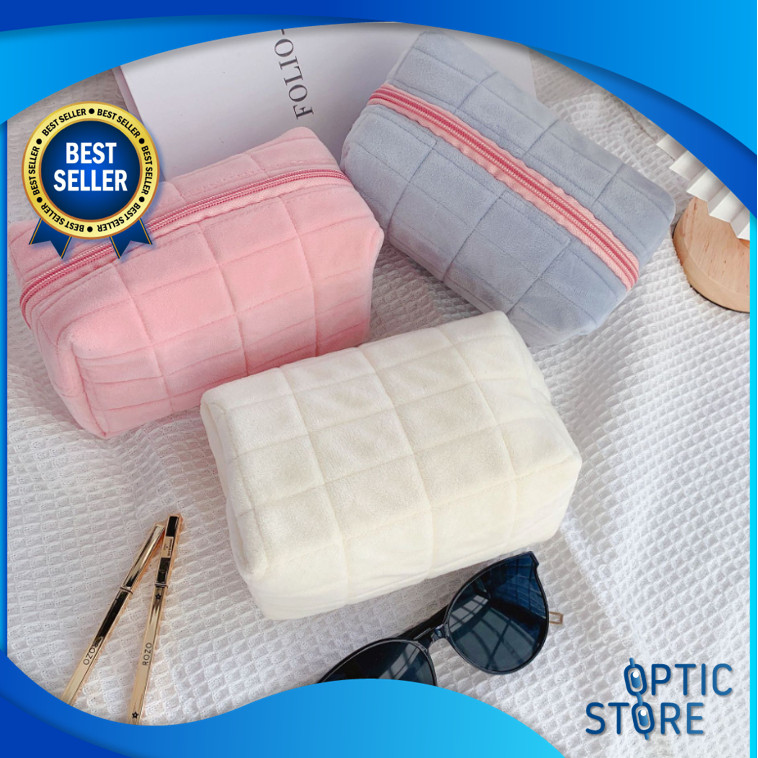 

OPTIC T5958 Kotak Pensil Sleting Velvet Aesthetic Pastel Tempat Pouch Pillow Korea Kotak Pensil Bulu Make Up Pouch