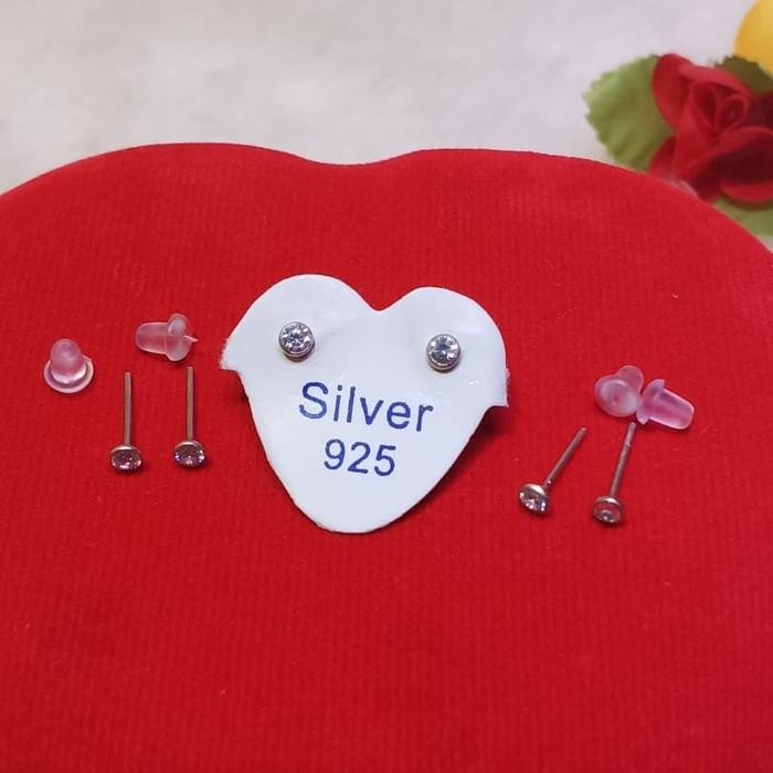 Giwang hidung berat 0.2mm perak/silver925 lapisan emas putih S06