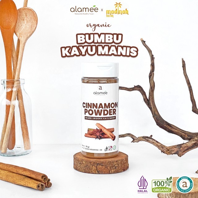 

ALAMEE Kayu Manis Bubuk Cinnamon Powder kayumanis Murni Asli Tanpa Campuran Bumbu Organik Tabur 70gr madinah