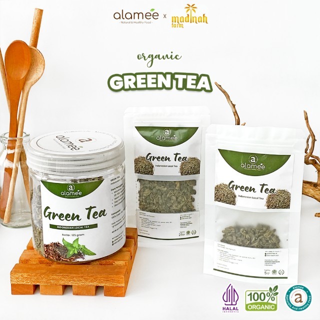 

ALAMEE Teh Hijau Green Tea Organic Kering Organik Greentea Minuman Herbal madinah