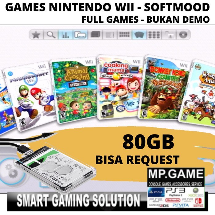 Terlaris Banget HDD Nintendo Wii Harddisk Hardisk External 80gb Bonus Game Populer WII - 1 Tera