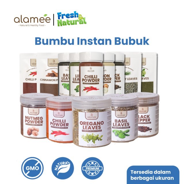 

ALAMEE Bumbu Dapur Bubuk Lengkap Bawang Bombay Lada Hitam Powder Organik Praktis Siap Pakai fresh and natural