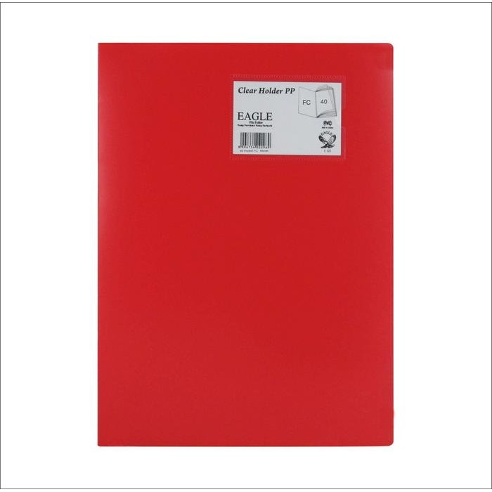 

【YANA-M】DISKON!!! Dokumen Keeper / Clear Holder /Display Book EAGLE A4 / F4 40 Pocket - Merah, A4
