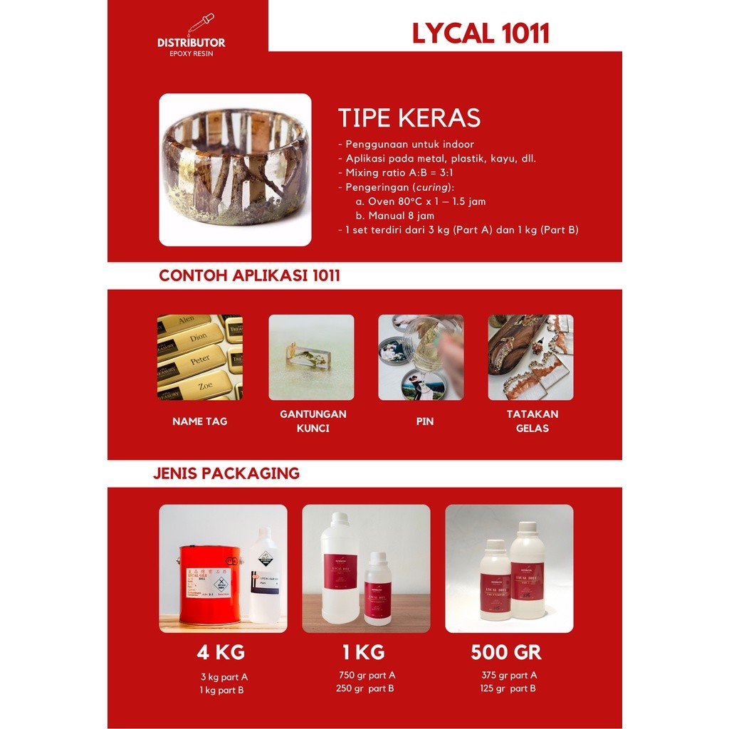 

Epoxy Resin - Lycal 1011 Keras - 500gr