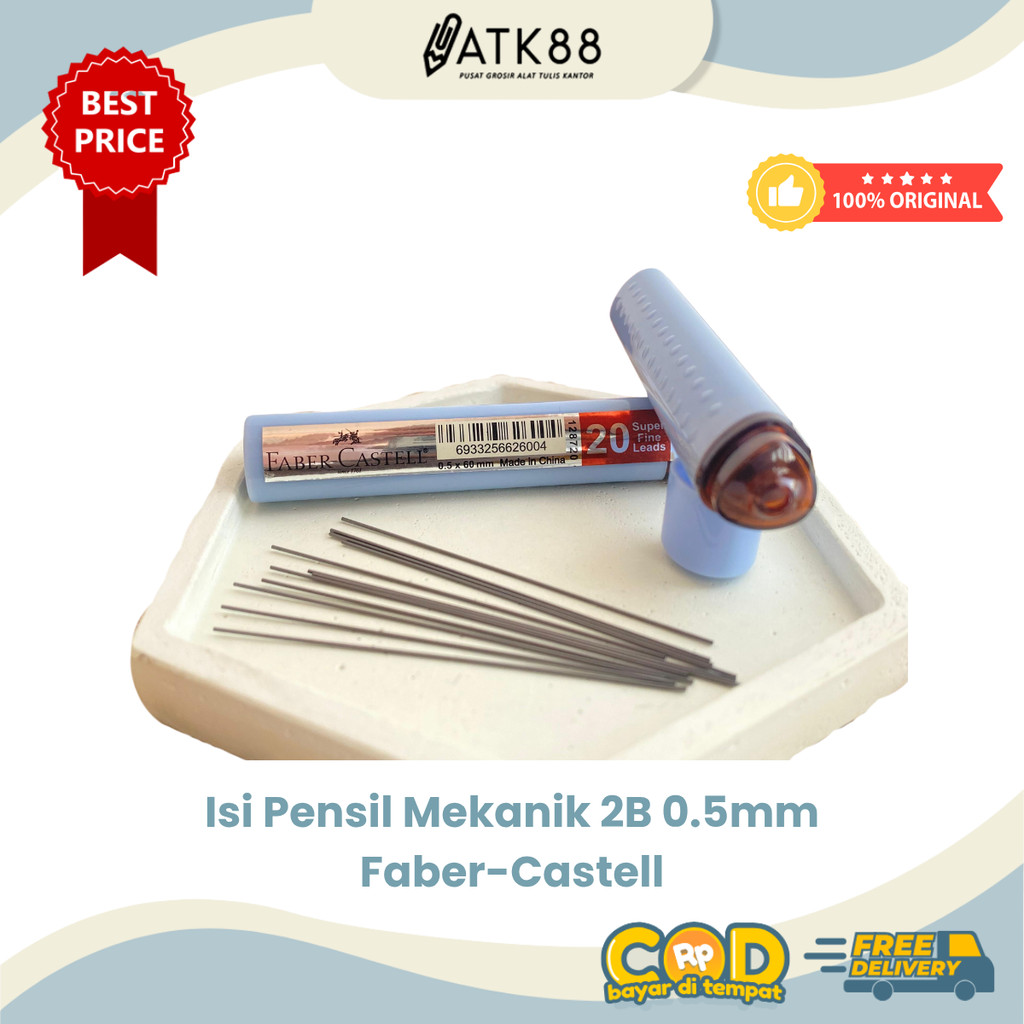 

[ATK88] Isi Pensil 2B 0.5 mm Faber-Castell Lead Superfine Grip - Tube Light Blue