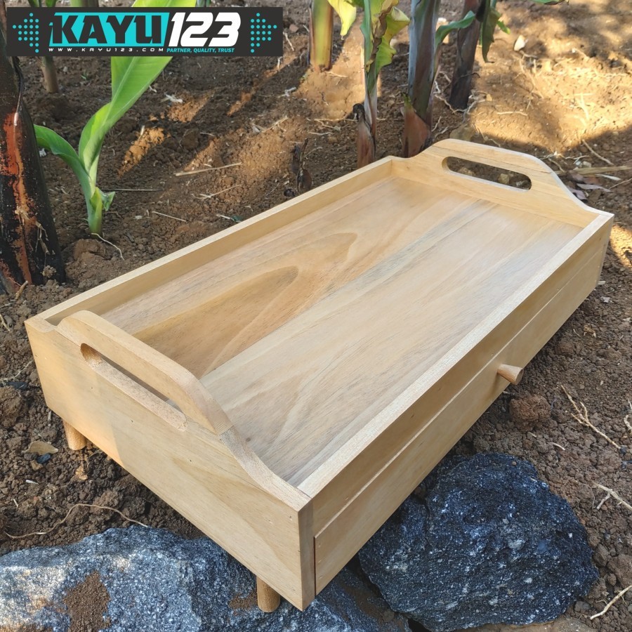 Wooden Hampers Tray 45x25 Souvenir Nampan Laci Baki Laci Kayu (WCM-15)