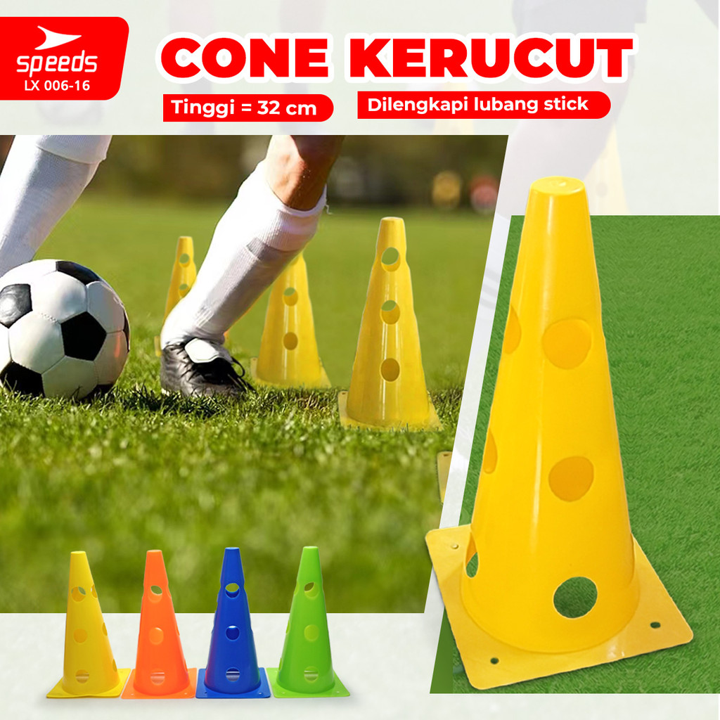 SPEEDS Cone Kerucut Penanda Olahraga ukuran 32cm Model Berlubang Cone Berlubang Kun Latihan Bola 006