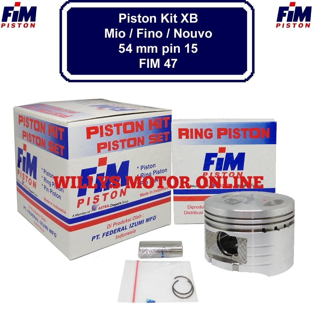 Piston kit Mio XB 54 mm Set FIM / Seher Mio xb 54 mm Pin 15 FIM 47