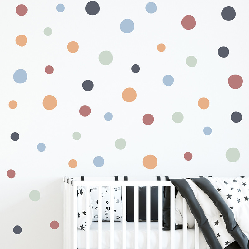

60pcs/set Polka Dots Irregular Circle Pattern Wall Stickers for Kids Room Baby Nursery Room Wall Decals School Kindergarten PVC