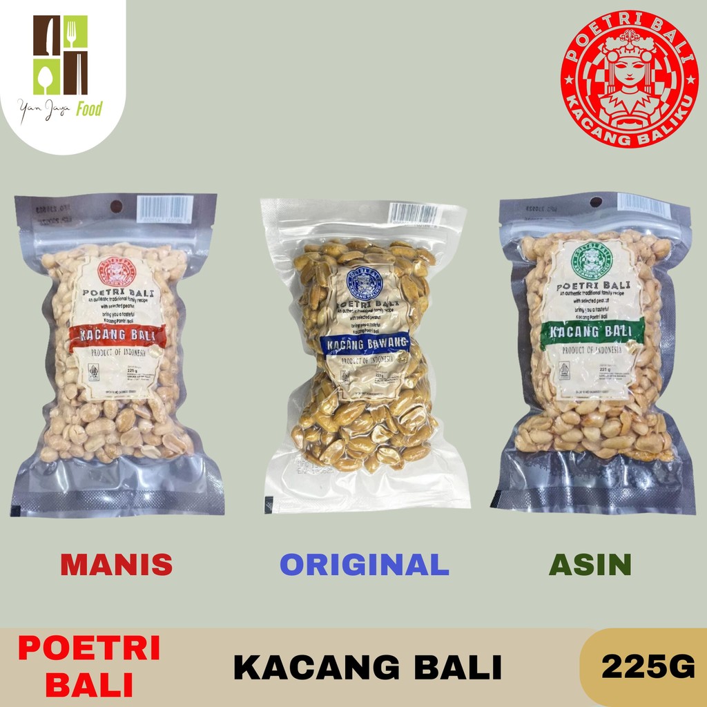 

Poetri Bali Kacang Bawang Kemasan 225g Rasa Asin / Manis / Original