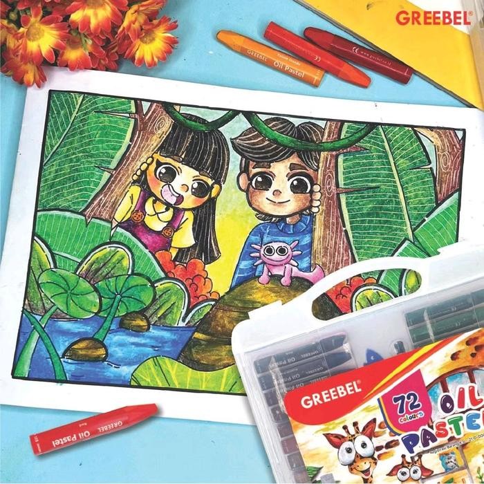 

TERLARIS! GREEBEL Crayon 72 Warna / Oil Pastel Greebel 72 Warna