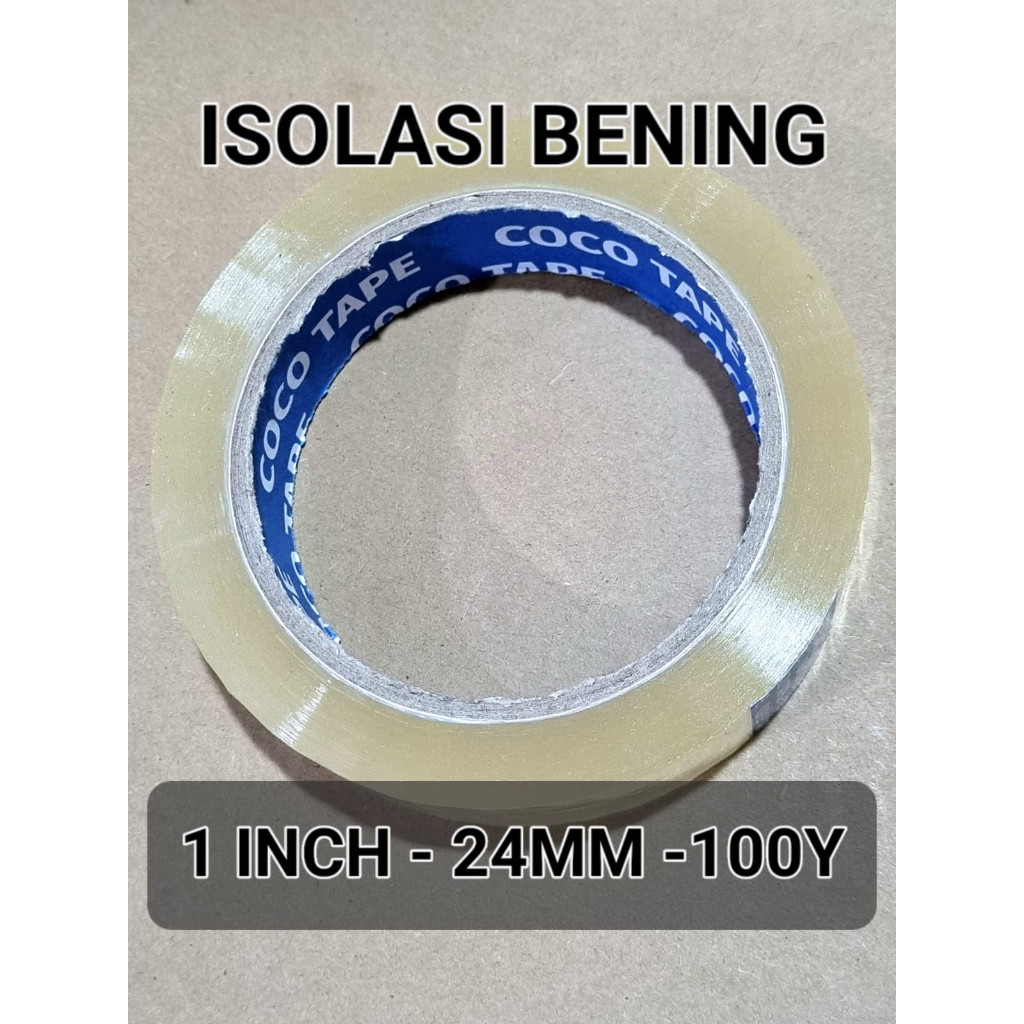 

Lakban /Selotip / Isolasi Bening ATK Tape 24mm 100 Yard 1" 1 Inch 100Y