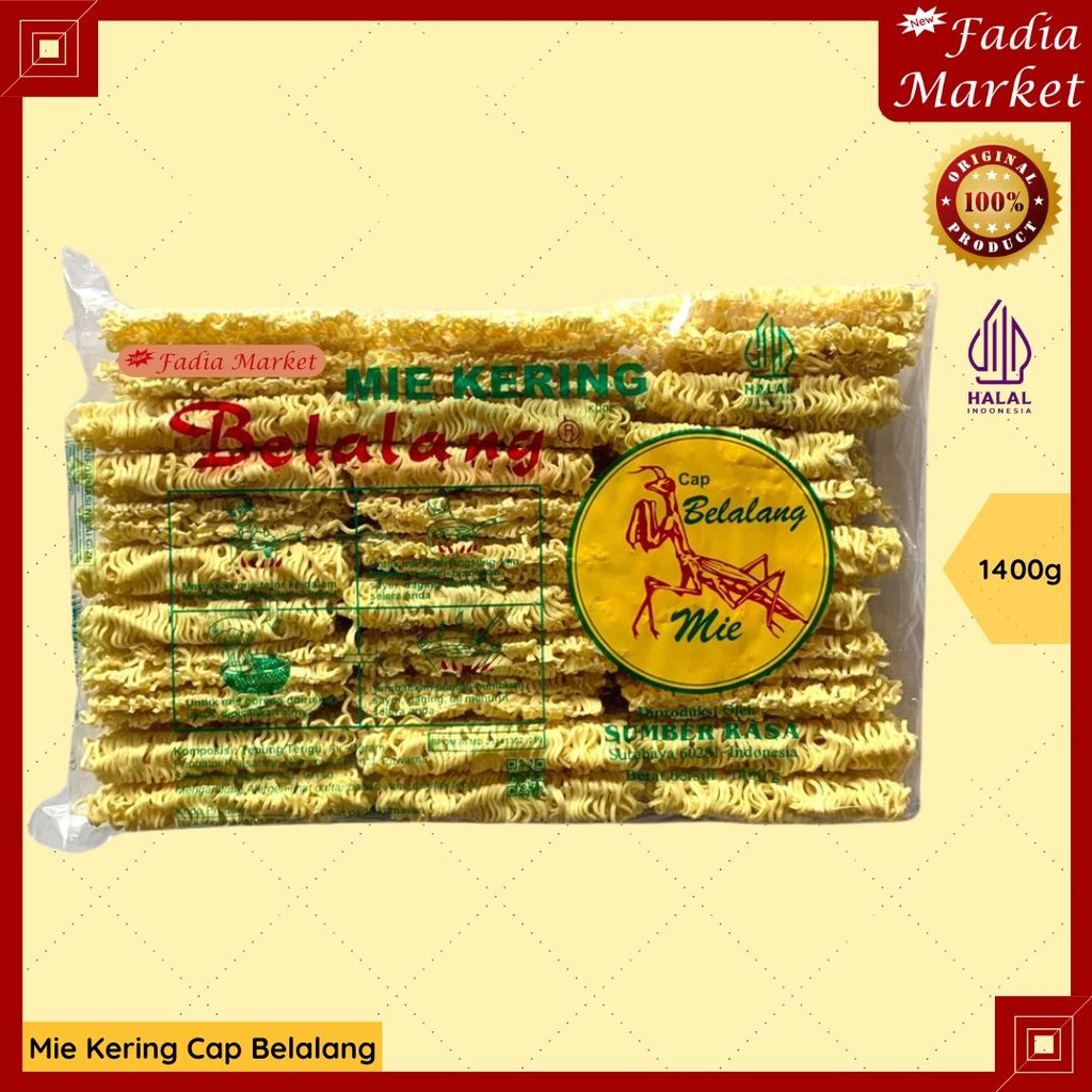 

Mie Kering Goreng Kuah Cap Belalang 1400g