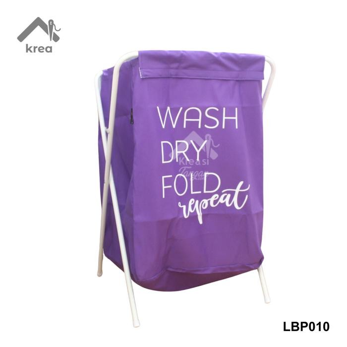 COVER LAUNDRY BAG DESIGN MINIMALIS ( TANPA RANGKA BESI ) - UNGU