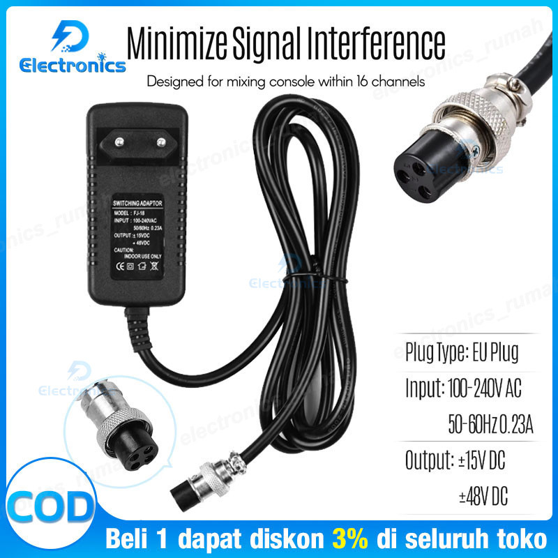 Adaptor Mixer Audio 3 Pin 17vx2 420mA Power Adapter Mixer Audio/ Adaptor Mixer Audio 4 Pin 220V Ashl