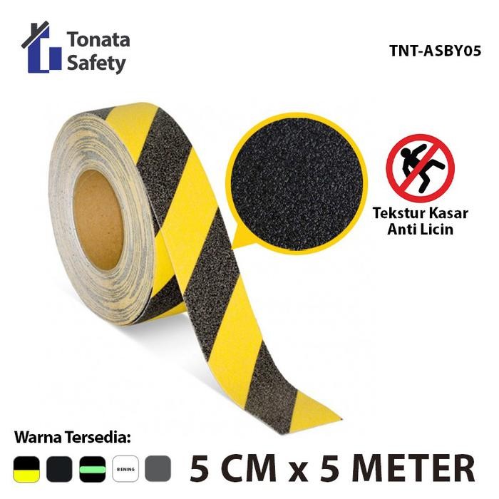 

Hu h Anti Slip Tape Tonata / Lakban Anti Licin Kuning Hitam 5 cm x 5 Meter