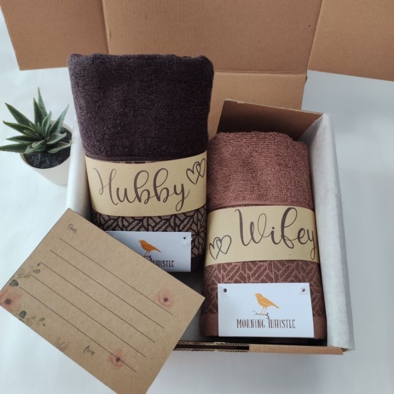 Kado Pernikahan Handuk Bordir Couple / Hampers Handuk Couple Bordir / Hampers Wedding Premium