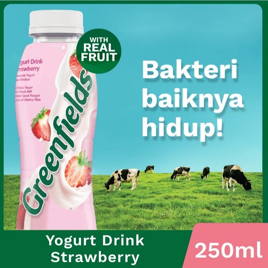 

[Special Price] Greenfields Yogurt Drink Strawberry 240ml - Fresh Yogurt for Daily Healthy Snack