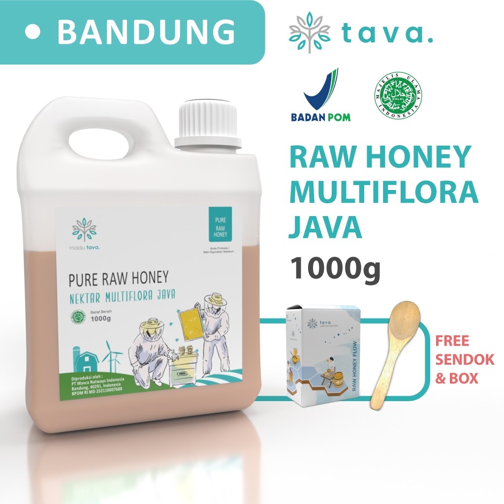 

Madu Asli Murni 1kg Tava Grade A Nektar Multiflora Java 100% Alami Pure Natural Raw Honey
