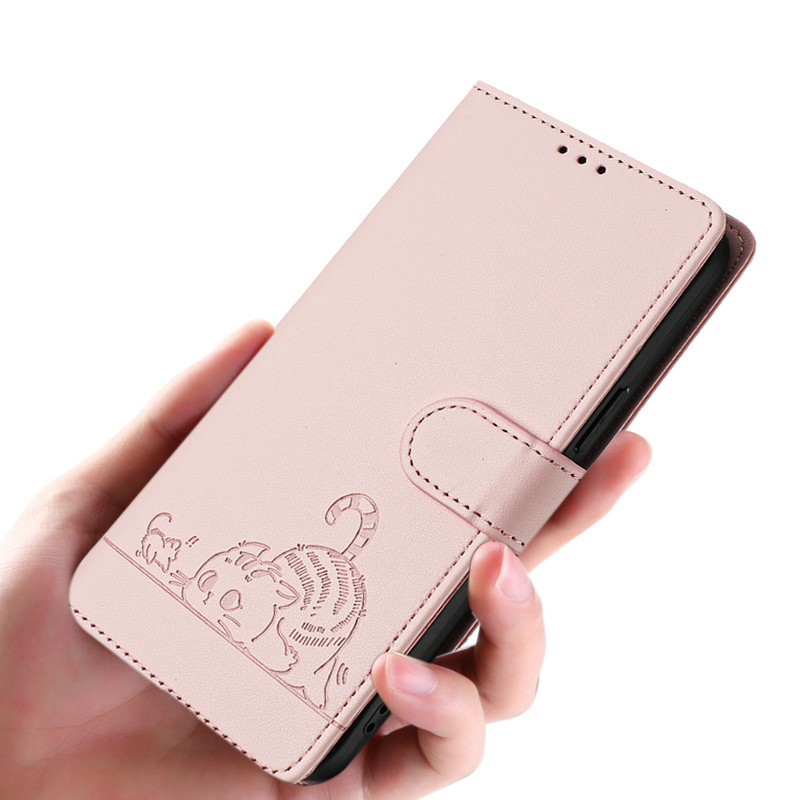 For SONY Xperia 10 III LITE Xperia 1 VIII 1 VII Case Flip Cover Cute Cat - Themed Embossed Patterns 