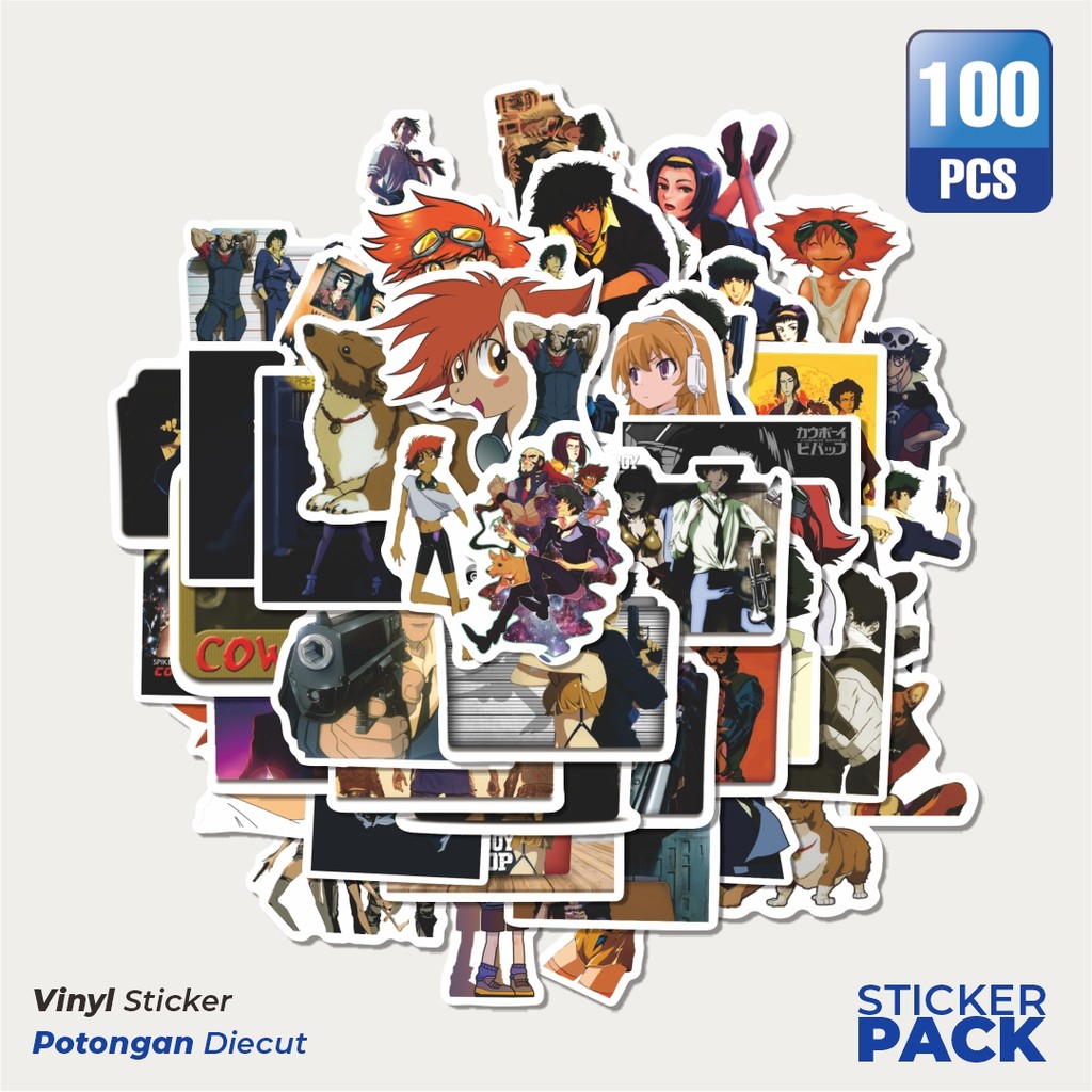 

Stiker Vinyl Sticker Anime Cowboy Bebop Waterproof Aesthetic- Untuk Laptop, Motor, dan Helm - Paper Stationery Pack