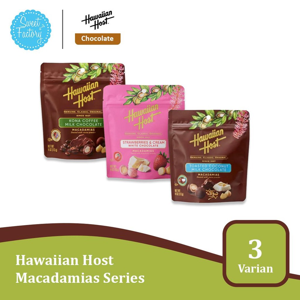 

Hawaiian Host Macadamias Series – Cokelat Premium dengan Kacang Macadamia (3 Varian)
