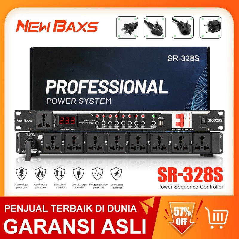 NEW BAXS Manajer listrik SR-328S 40 Amp power controller 8-channel audio time system power is applic