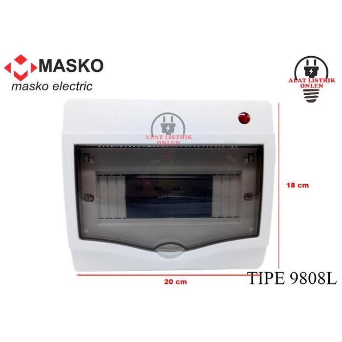 BOX MCB 8 GROUP + LAMPU MASKO 9808L / RUMAH INBOW / OUTBOW IB /OB
