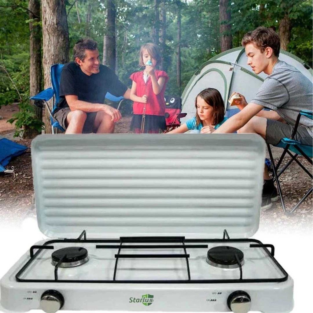 [Bayar di Tempat] Kompor Gas Portable 2 Tungku Table Top Camping Stove - SGS-6002