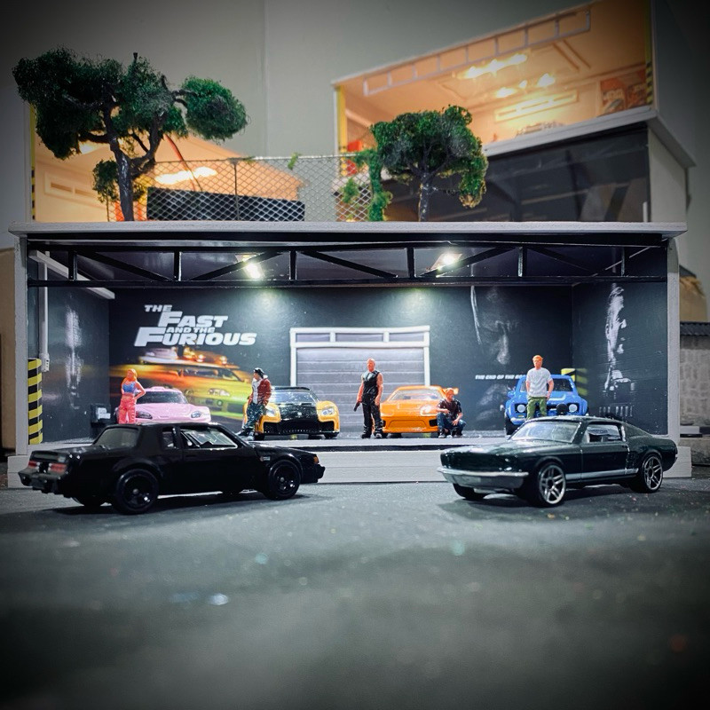 Diorama Fast And Furious 1/64 Led Pvc Berkualitas