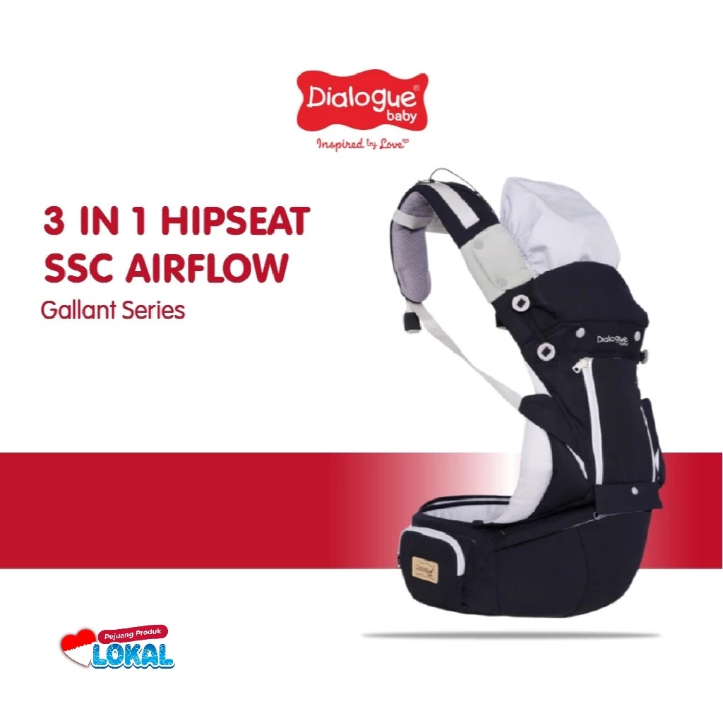 NEW Dialogue Baby 3 In 1 Baby Hipseat + SSC Airflow Gallant Series - DGG1040 PREMIUM