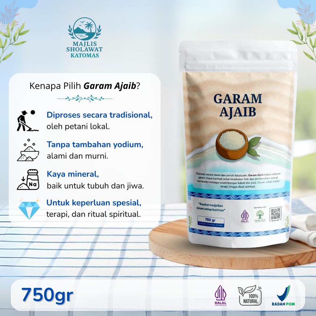 

Garam Ajaib 750gr - untuk Kesehatan Terapi Tubuh – Garam Ruqyah Alami | Salt Herbal Penyembuhan Garam Ruqiyah Garam Ruqiah garam rukyah