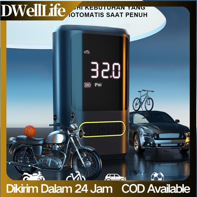 Motor Pompa Ban Portable Motor Dan Sepeda Elektrik Pompa Ban Listrik 80W 17/19 Silinder 38L/Min Digi
