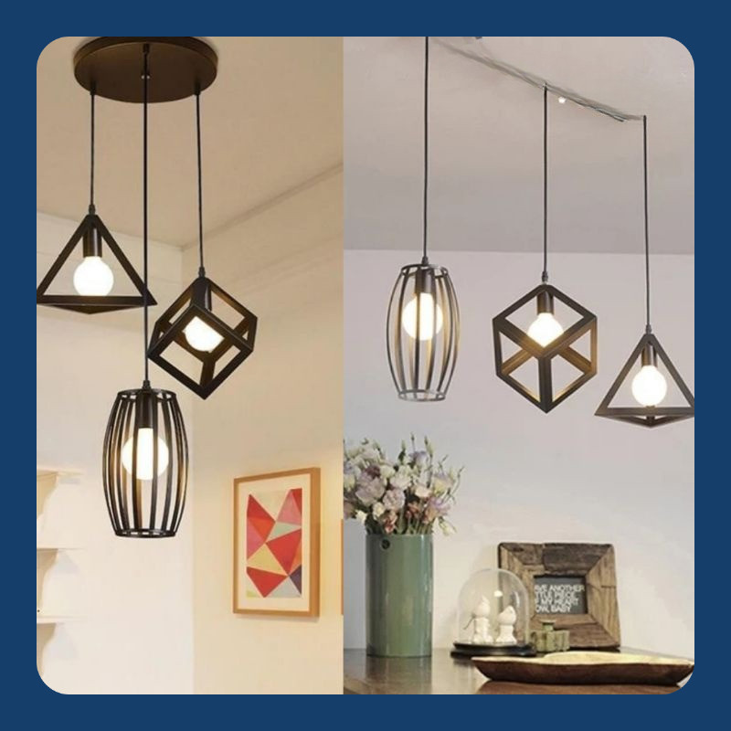 Bellvania Lampu Hias Gantung Minimalis Modern Plafon Ruang Tamu Cafe Kap Diamond Vintage Outdoor Est