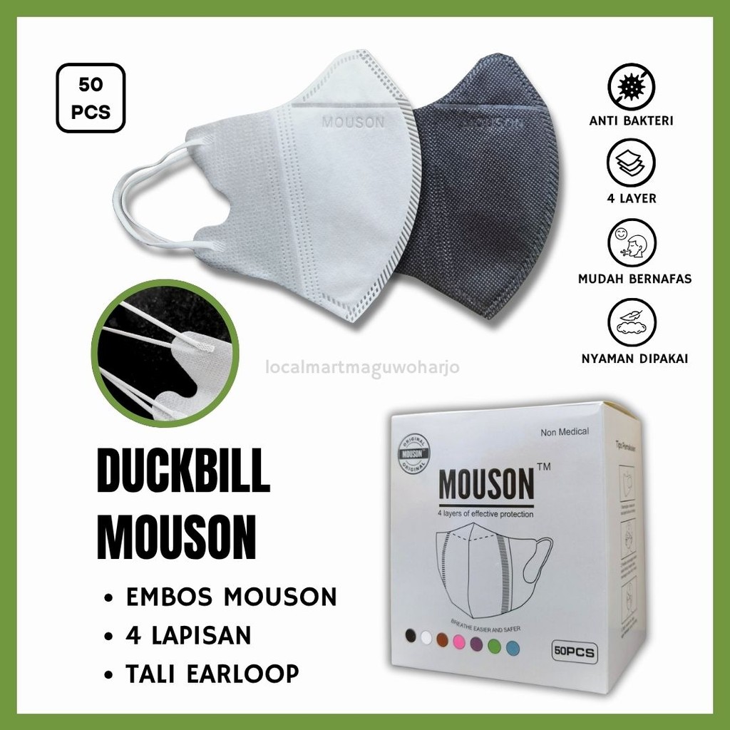 Masker Duckbill | Mouson | Masker Mouson Duckbill 50 Pcs |Masker Duckbill 50 Pcs | Duckbill Mouson